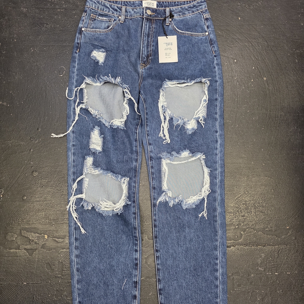 High Rise Distressed Denim Jeans